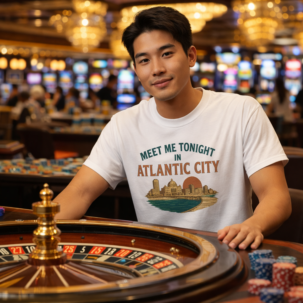 Meet Me Tonight in Atlantic City Tee | Retro Springsteen Music Graphic T-Shirt